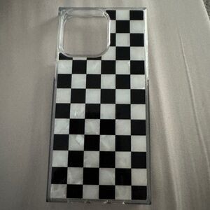Black and White Checkered Phone Case 15 pro max